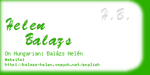 helen balazs business card
